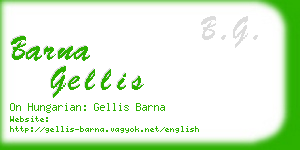 barna gellis business card